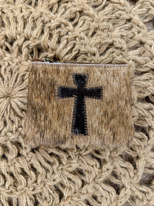 Cross Cowhide/Leather Coin Purse