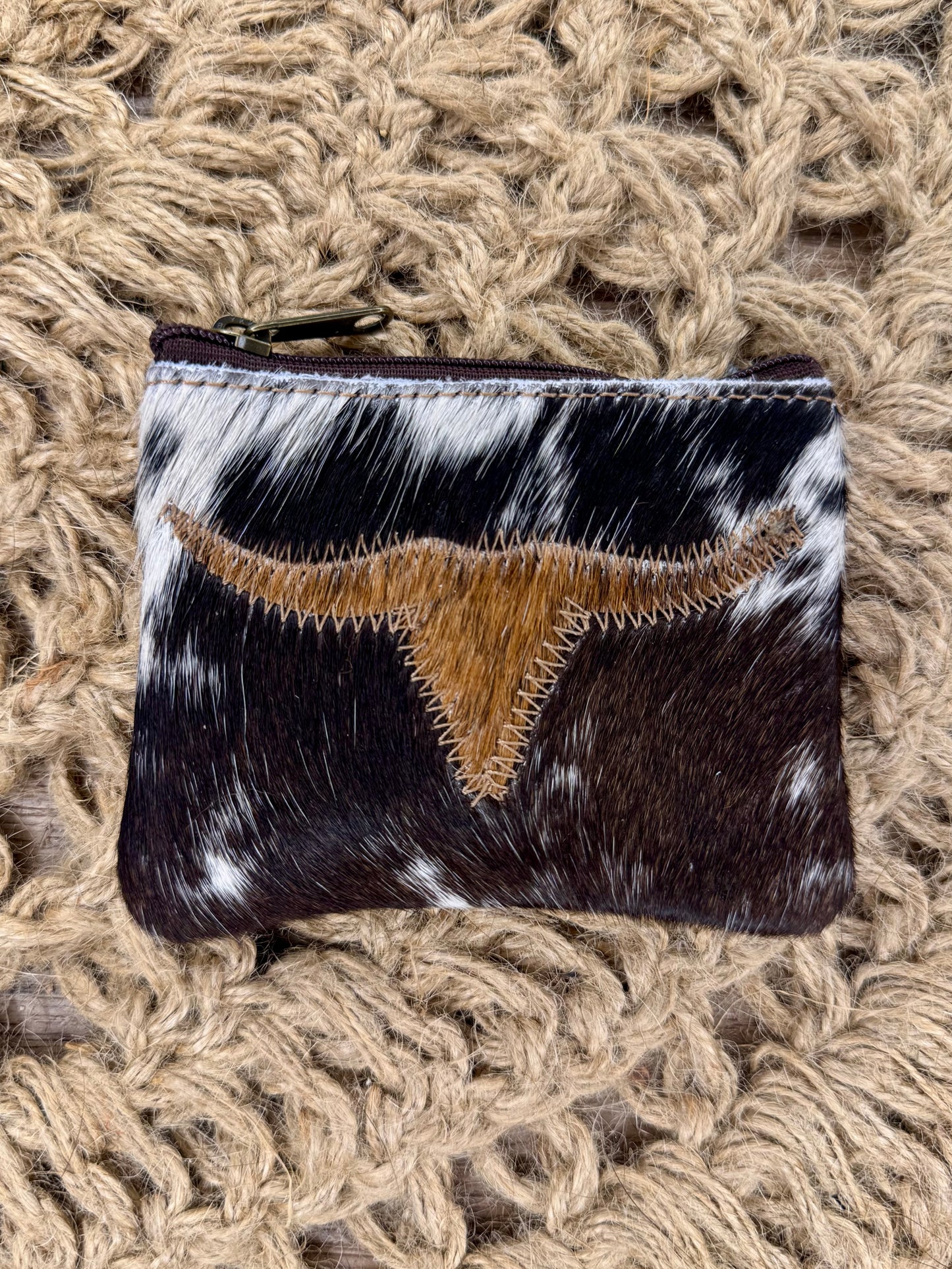 Longhorn Cowhide/Leather Coin Purse