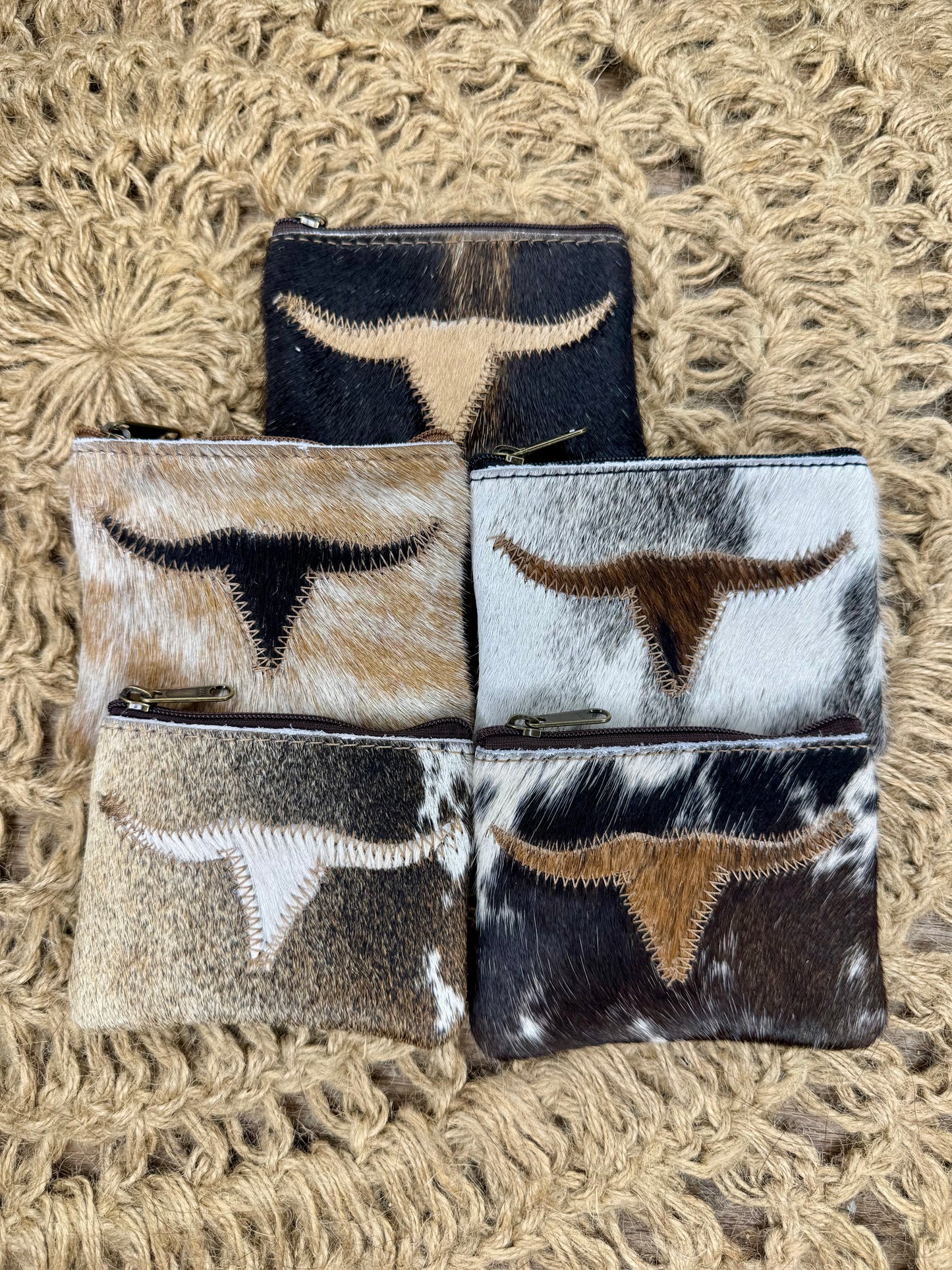 Longhorn Cowhide/Leather Coin Purse