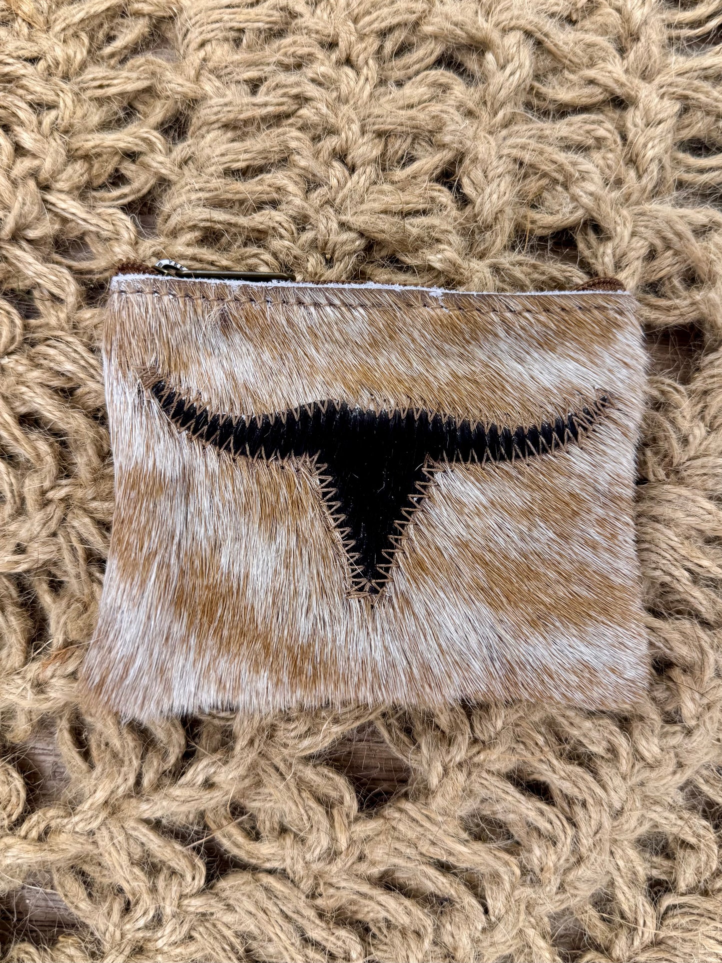 Longhorn Cowhide/Leather Coin Purse