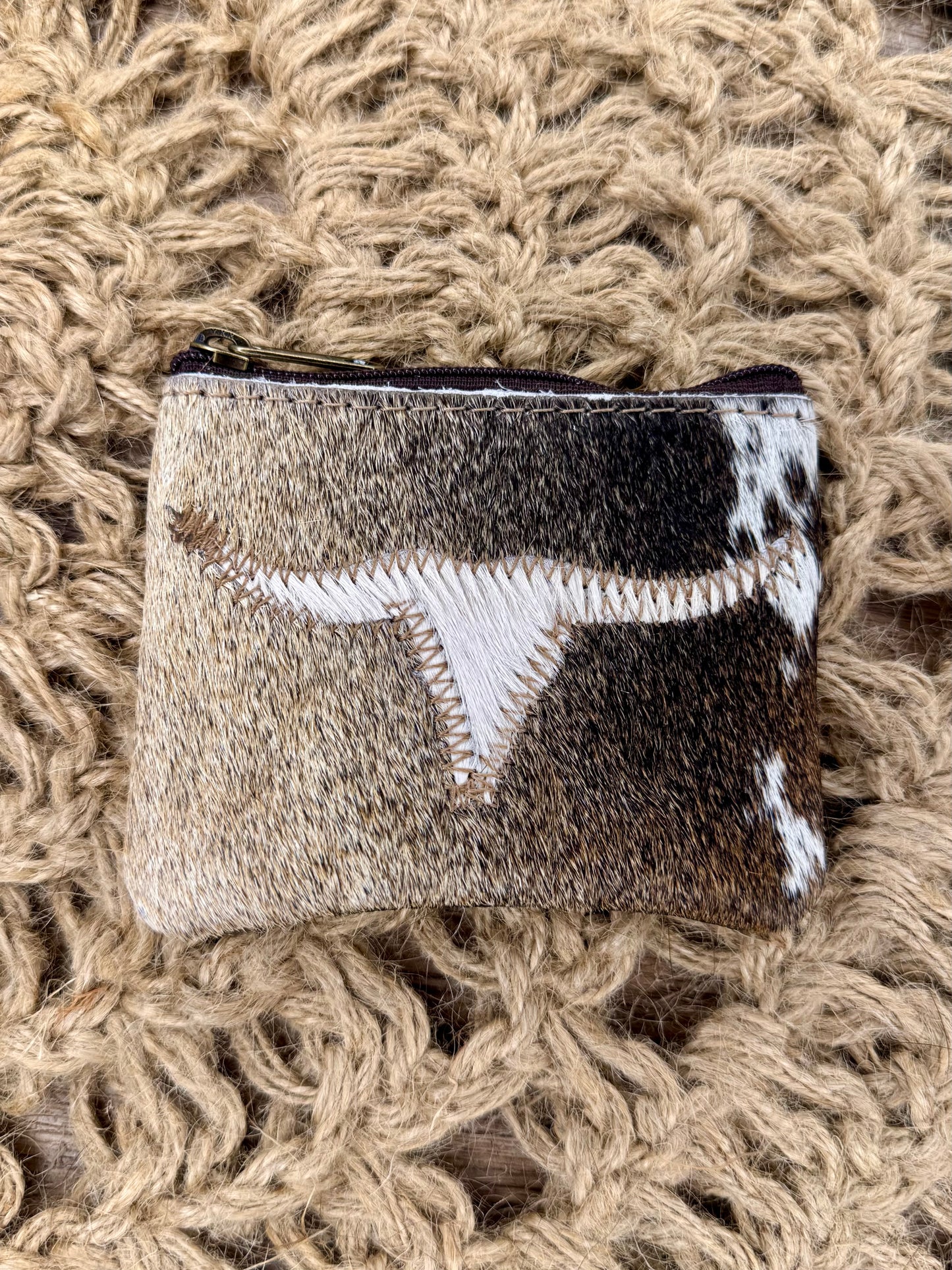 Longhorn Cowhide/Leather Coin Purse