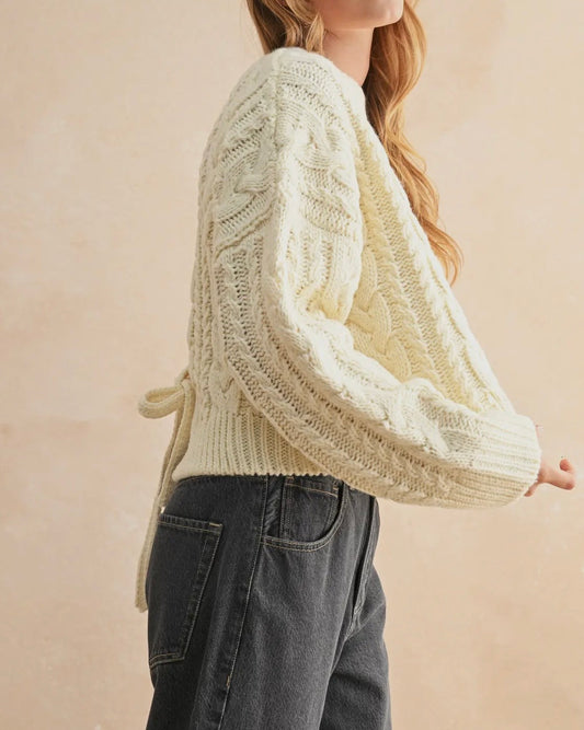 Braided Back Cable Sweater