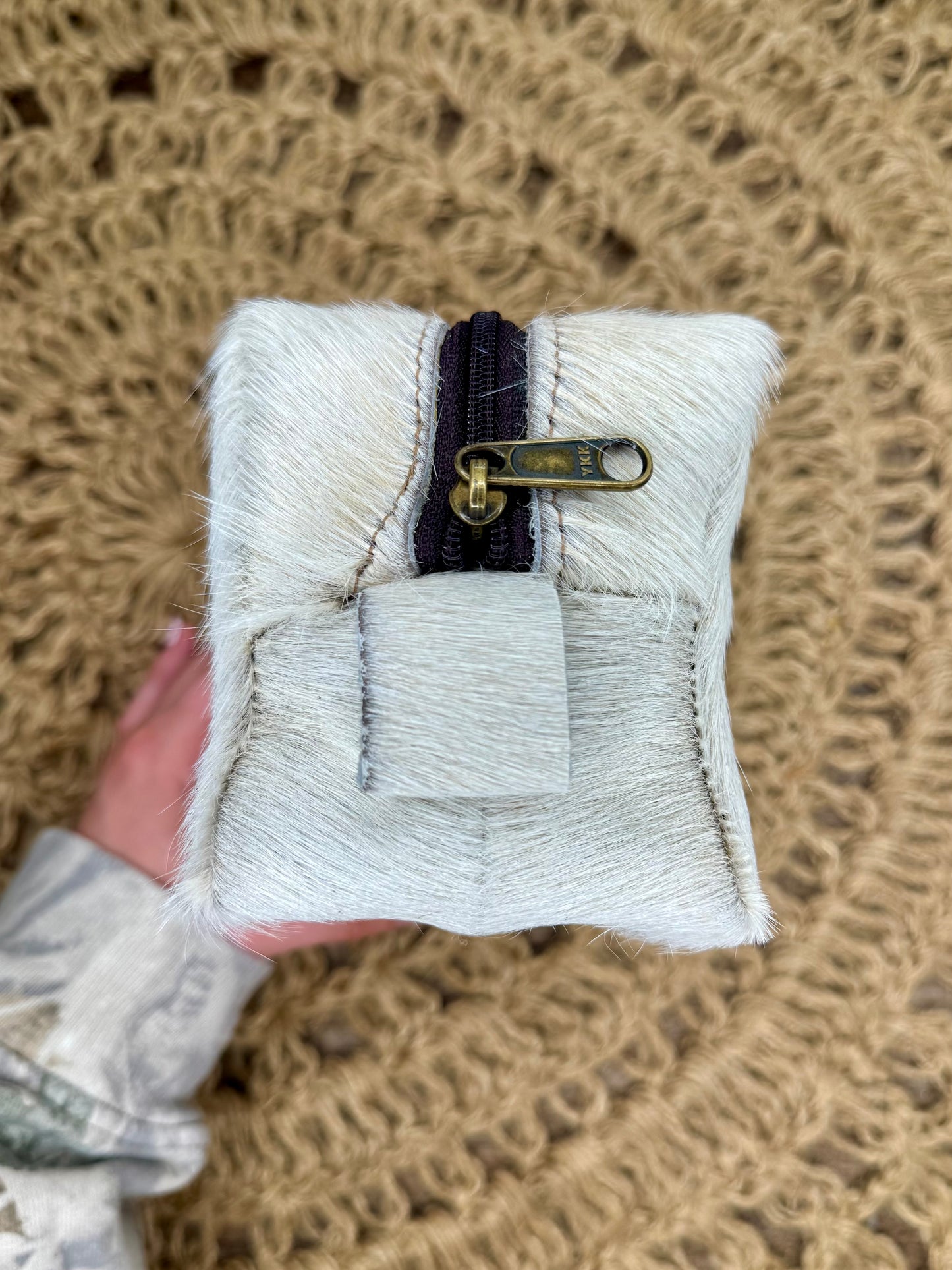 Horseshoe Cowhide Makeup Bag