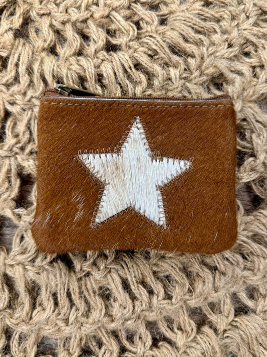 Star Cowhide Coin Purse