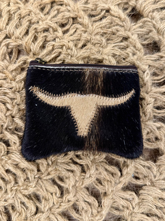 Longhorn Cowhide/Leather Coin Purse