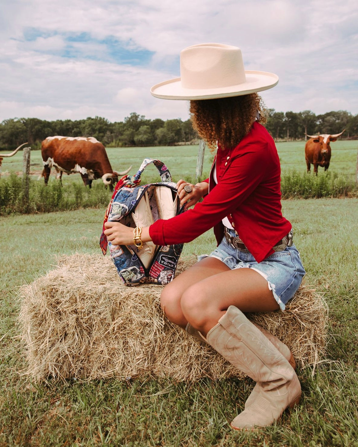 Denim Patches Boot Bag