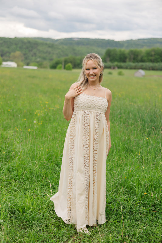 Daisy Crochet Maxi Dress