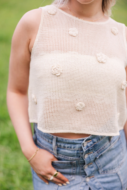 Floral Embroidered Tank Top