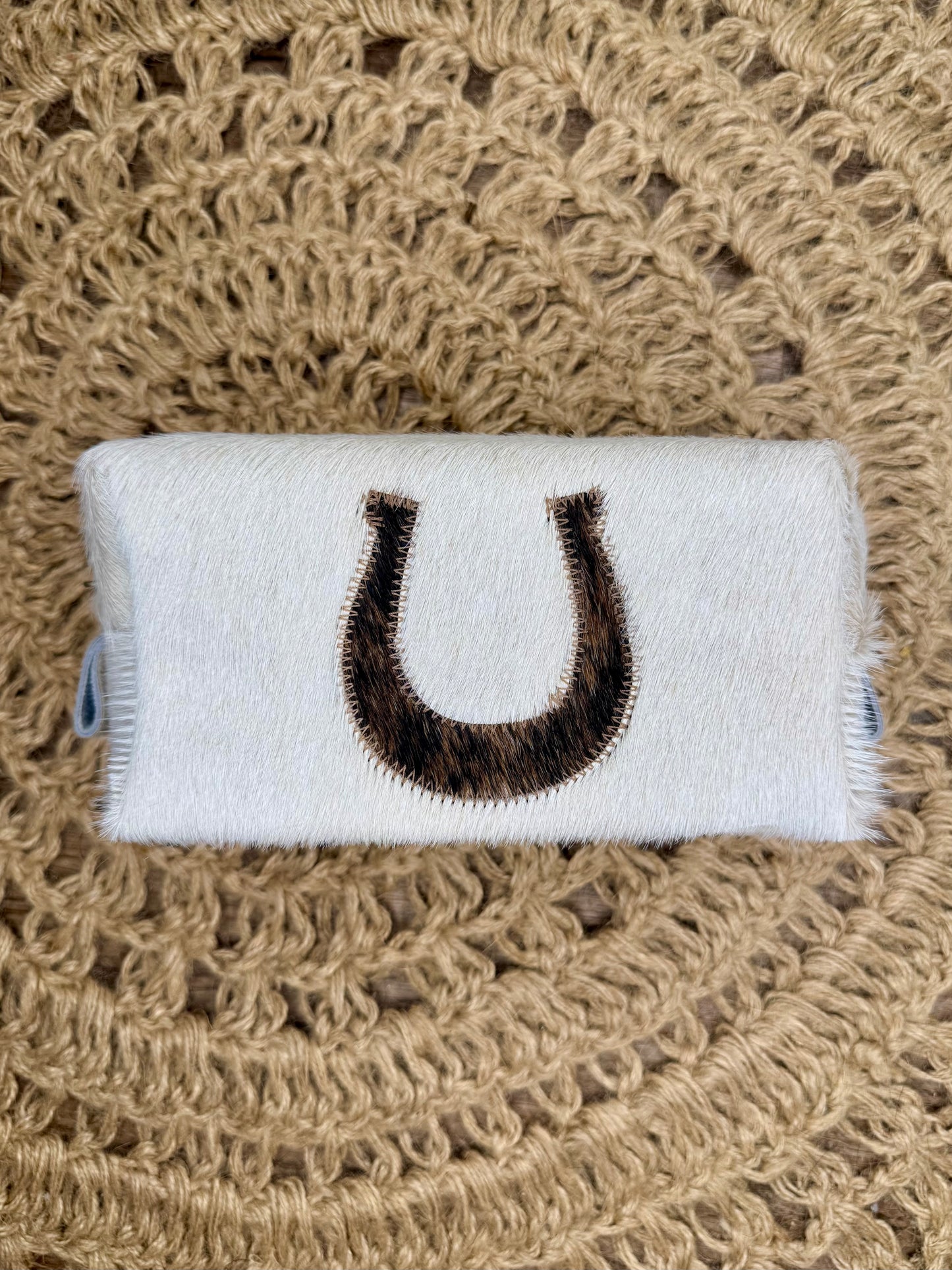 Horseshoe Cowhide Makeup Bag