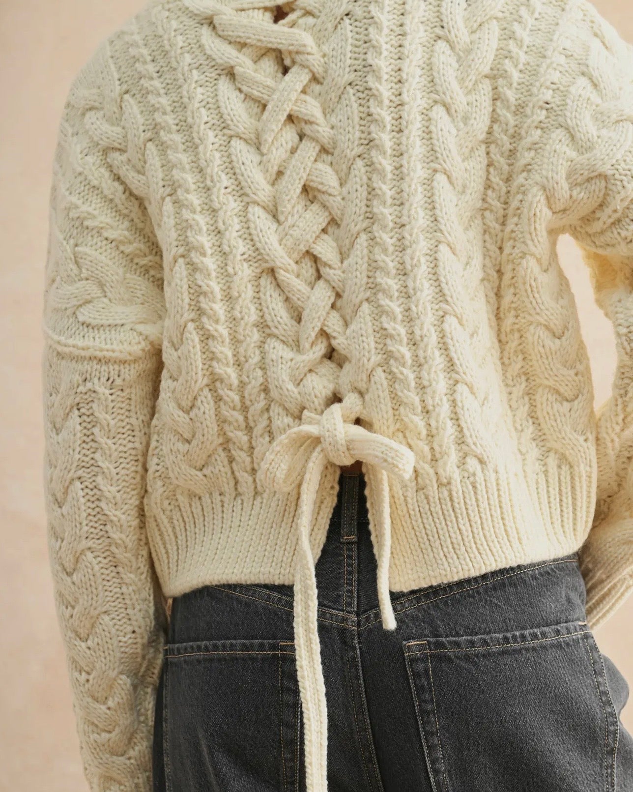 Braided Back Cable Sweater