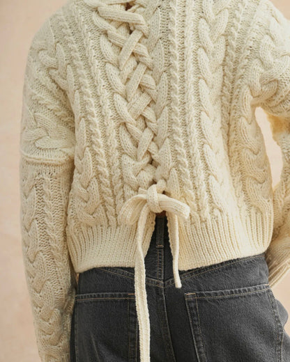 Braided Back Cable Sweater