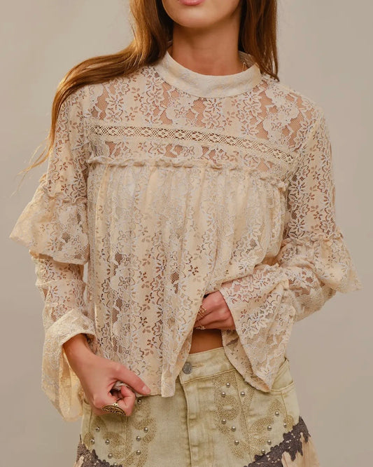 Ophelia High Neck Lace Top