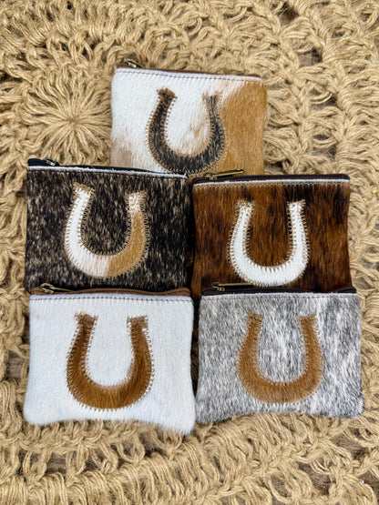 Horseshoe Cowhide/Leather Coin Purse