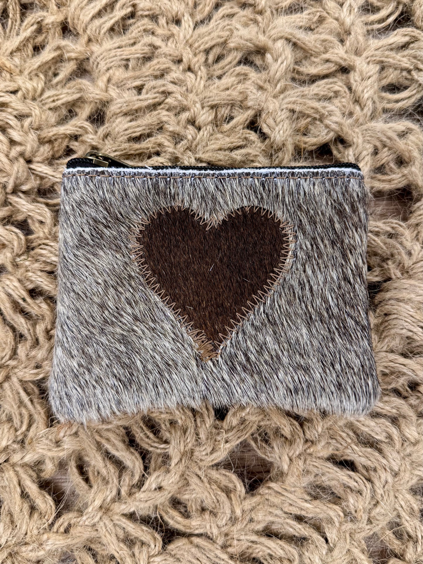 Heart Cowhide Coin Purse