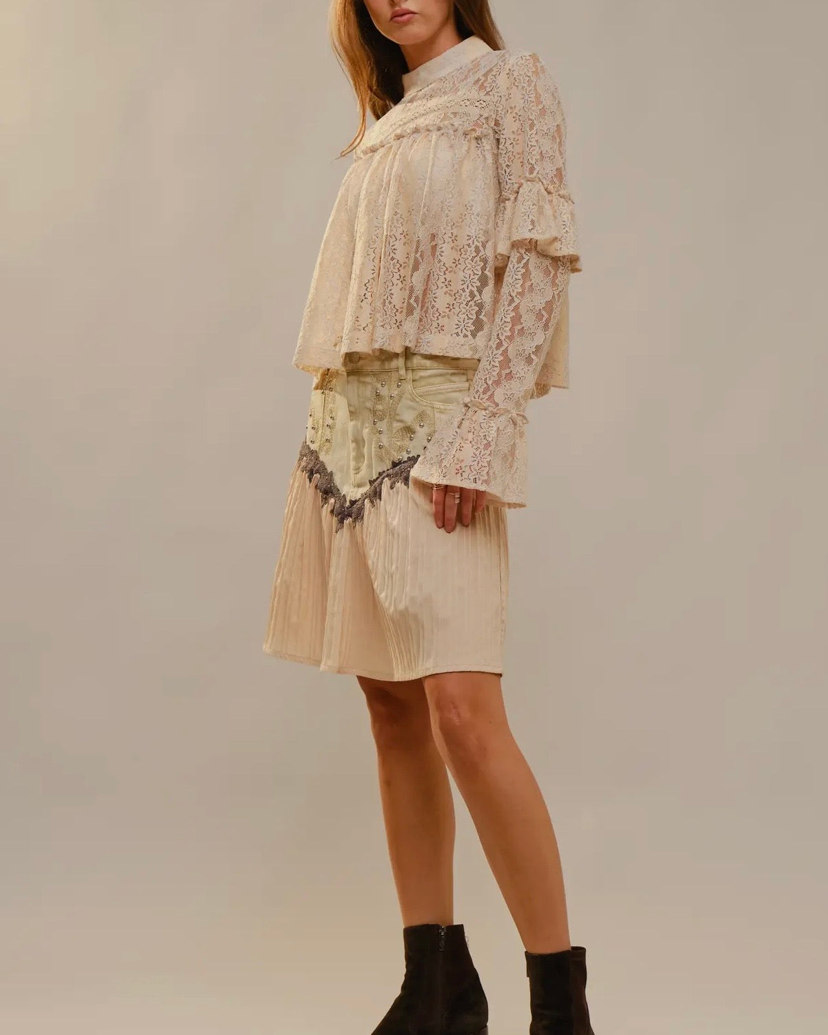 Ophelia High Neck Lace Top