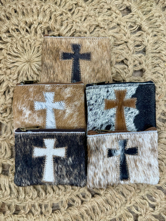 Cross Cowhide/Leather Coin Purse