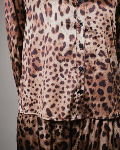 Leopard Satin Lounge Set