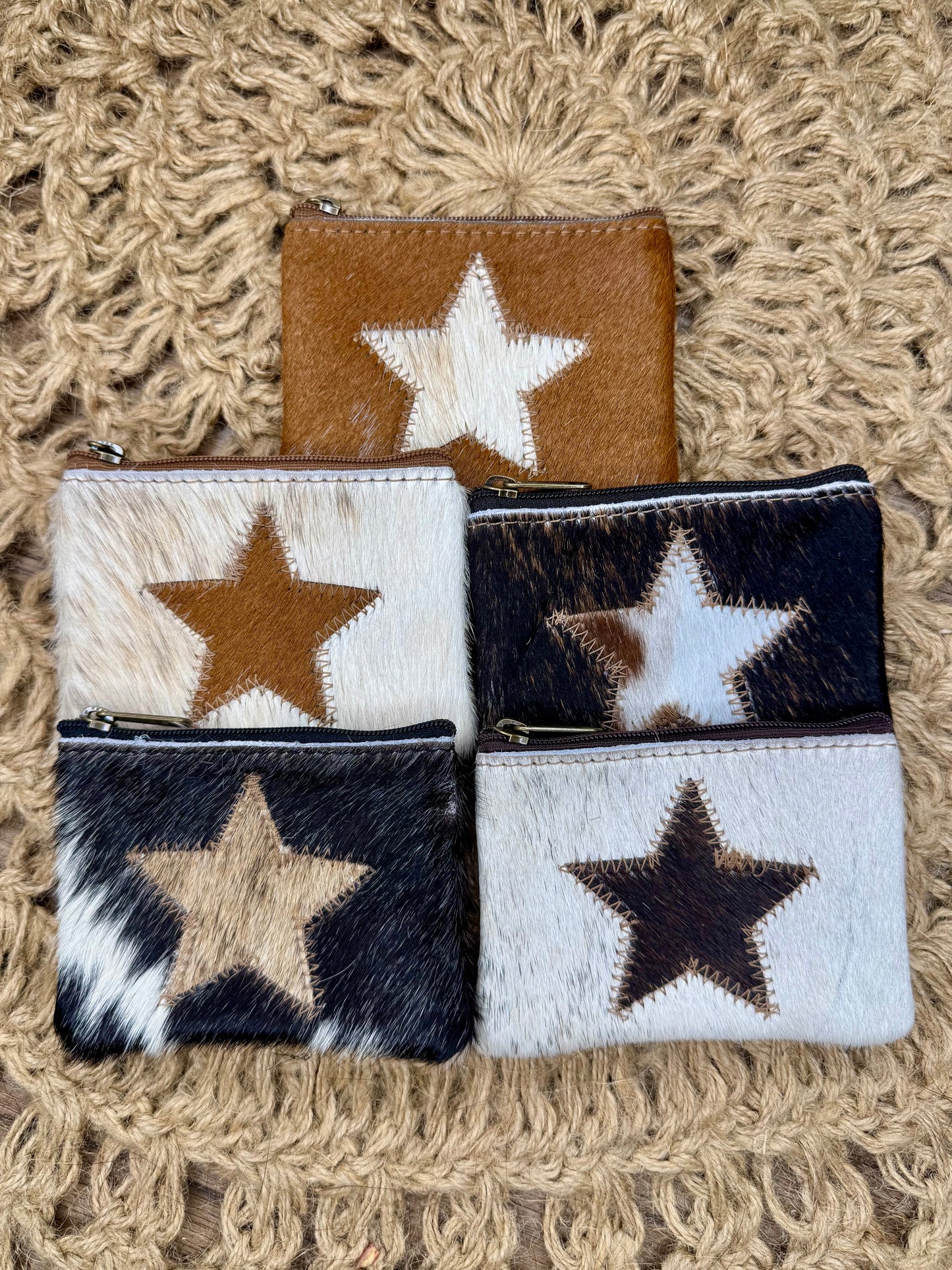 Star Cowhide Coin Purse