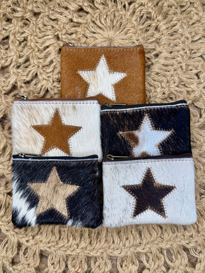 Star Cowhide Coin Purse