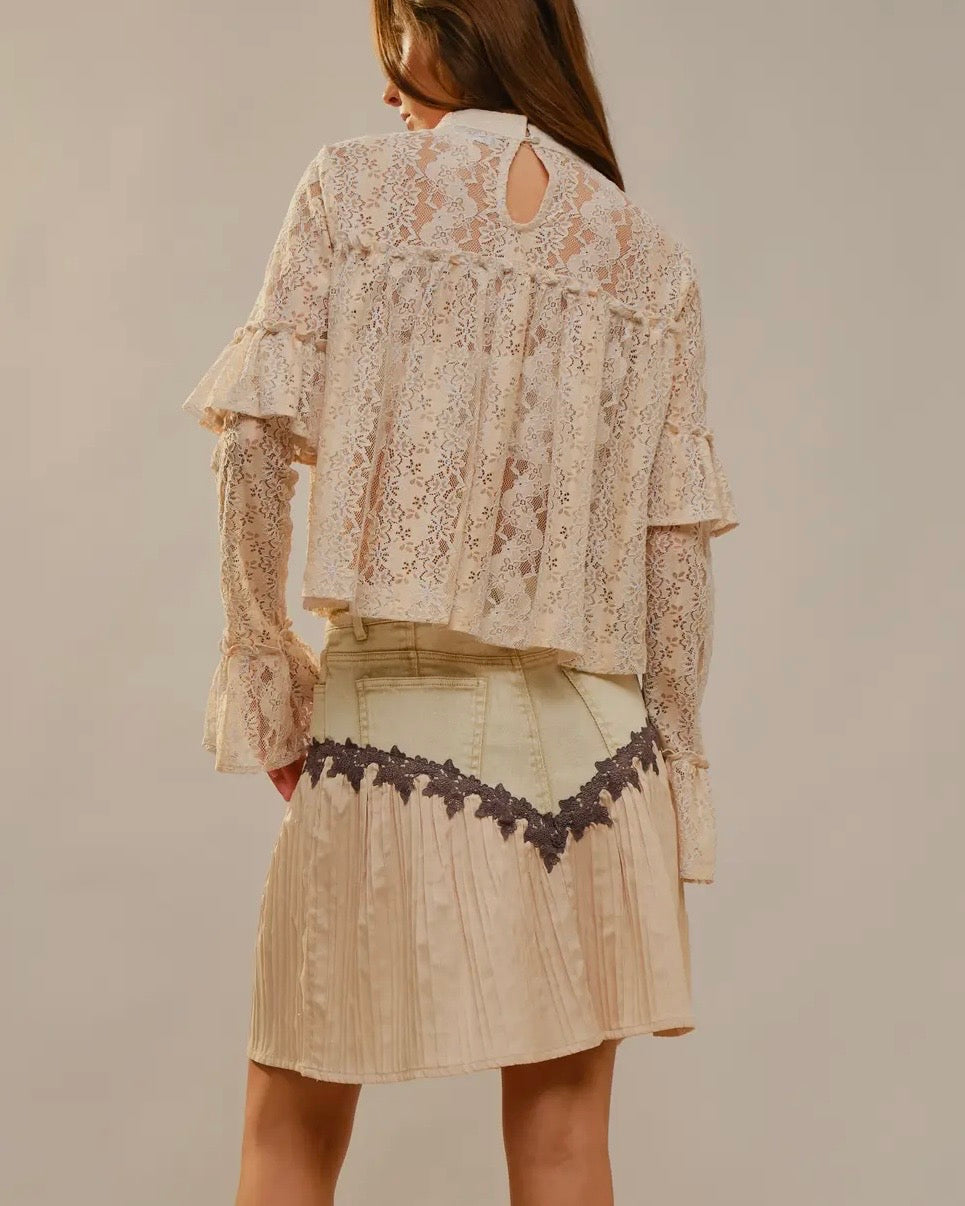 Ophelia High Neck Lace Top