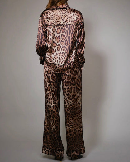 Leopard Satin Lounge Set
