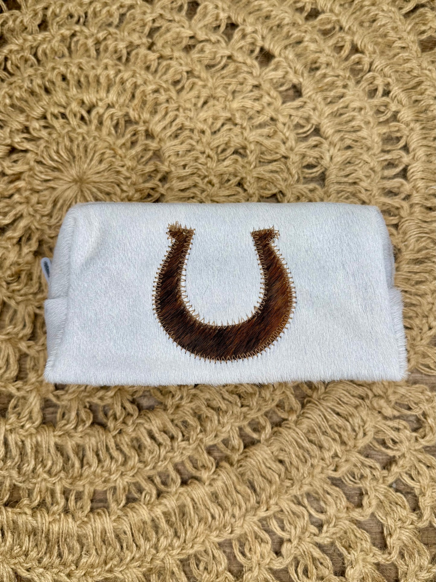 Horseshoe Cowhide Makeup Bag