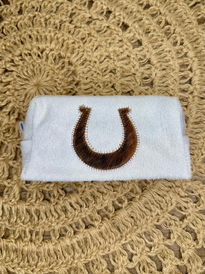 Horseshoe Cowhide Makeup Bag