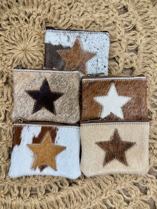 Star Cowhide/Leather Coin Purse