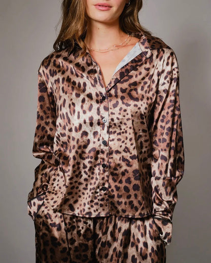 Leopard Satin Lounge Set