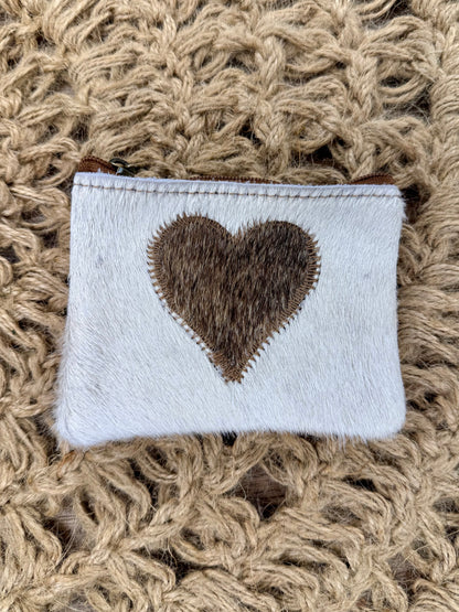 Heart Cowhide Coin Purse