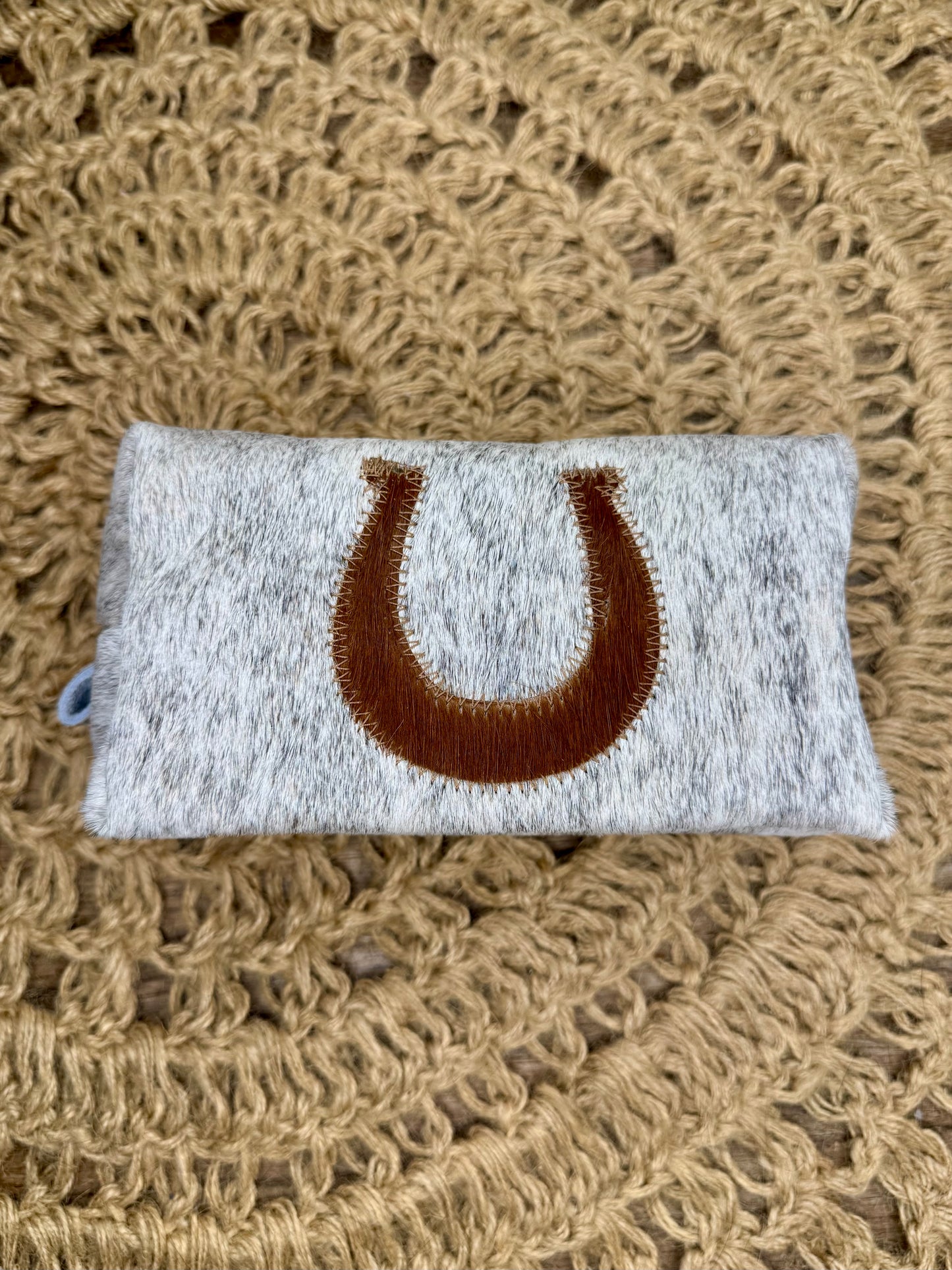 Horseshoe Cowhide Makeup Bag