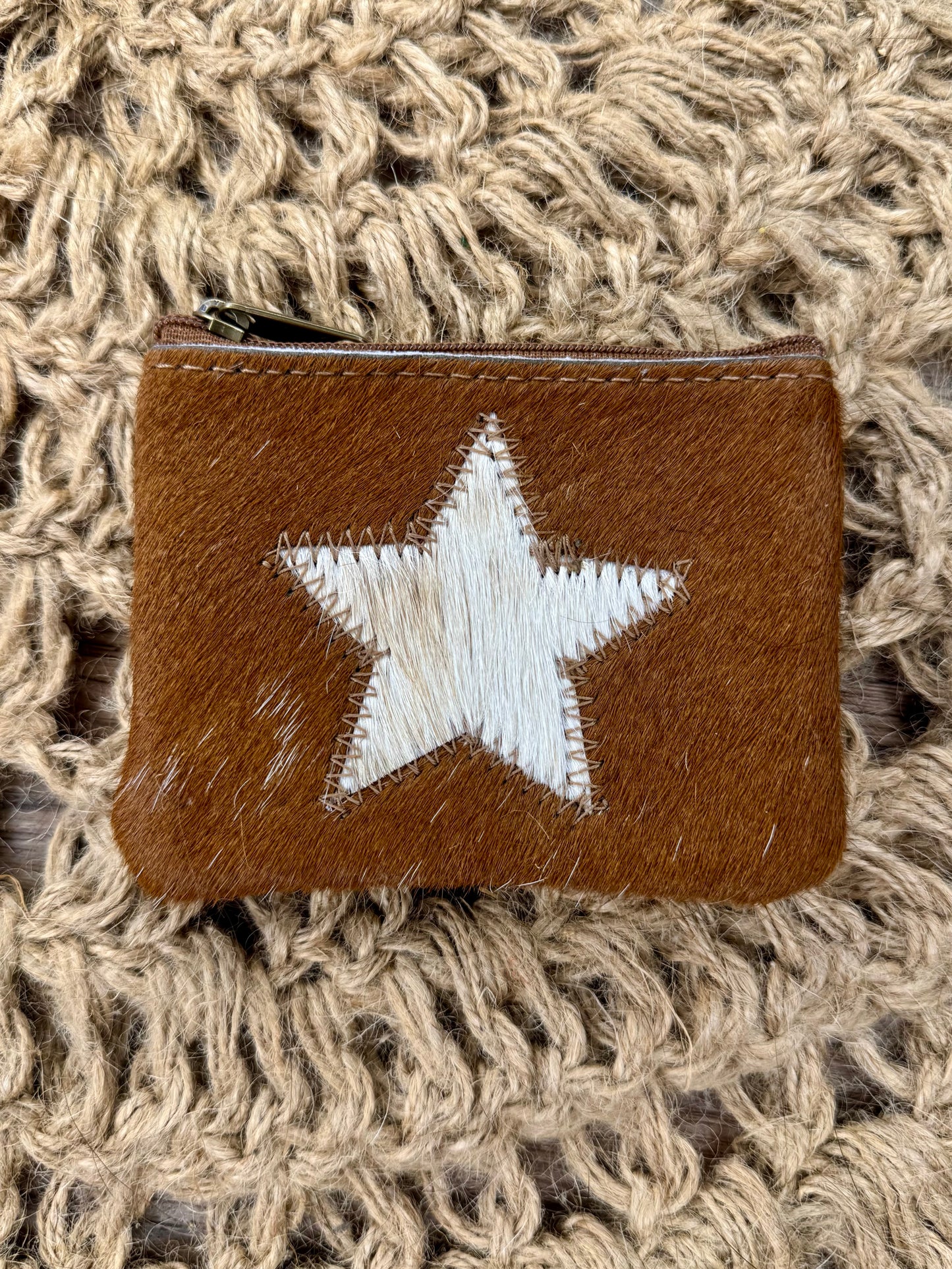 Star Cowhide Coin Purse
