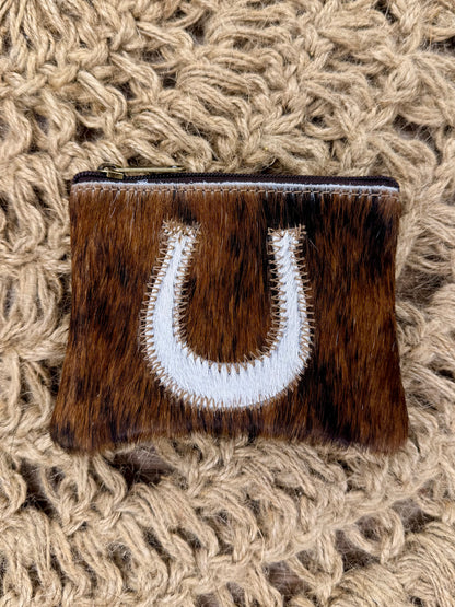 Horseshoe Cowhide/Leather Coin Purse