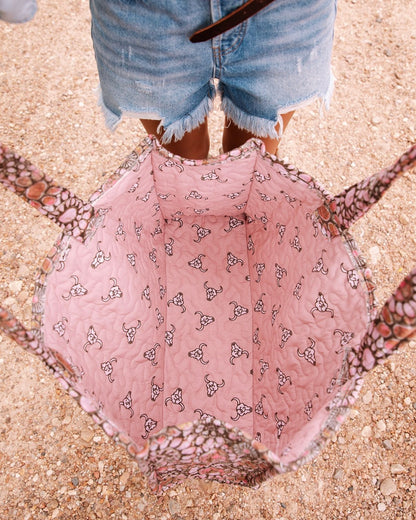 Pink Medallion Tote Bag