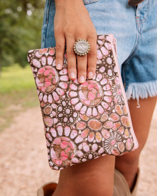 Pink Medallion Small Makeup Bag