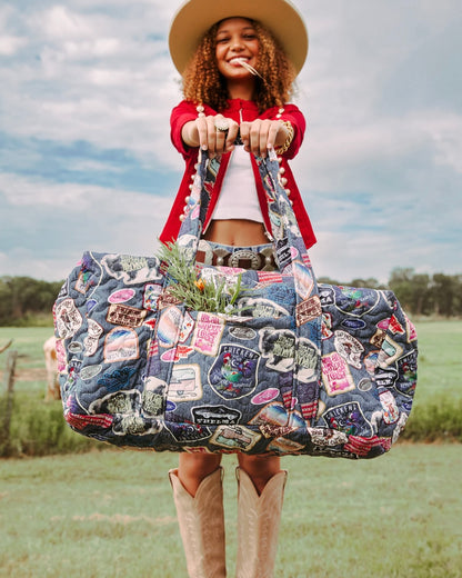 Denim Patches Duffle Bag