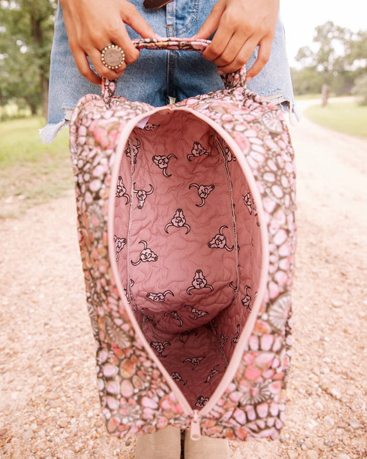 Pink Medallion Boot Bag