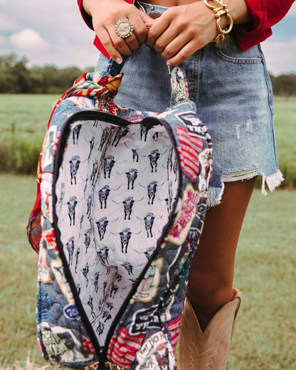 Denim Patches Boot Bag