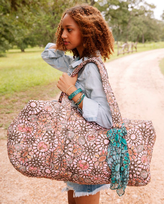 Pink Medallion Duffle Bag