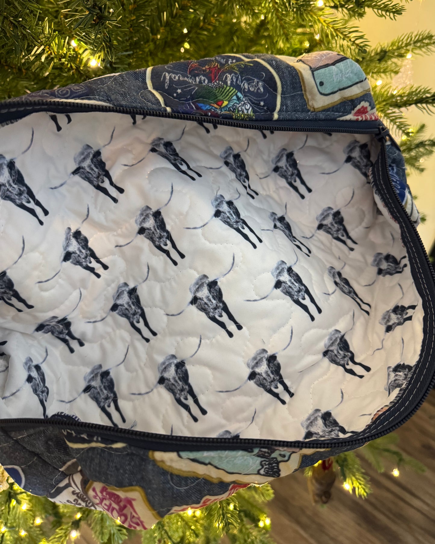 Denim Patches Hot Tools Bag