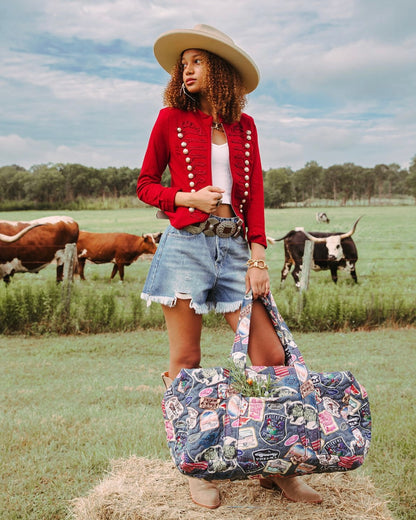 Denim Patches Duffle Bag