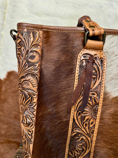 Sunflower Crossbody Tote Bag