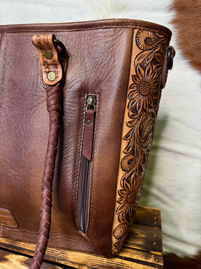 Sunflower Crossbody Tote Bag